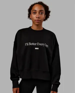 1% Better Heavyweight Sweater - Black-White