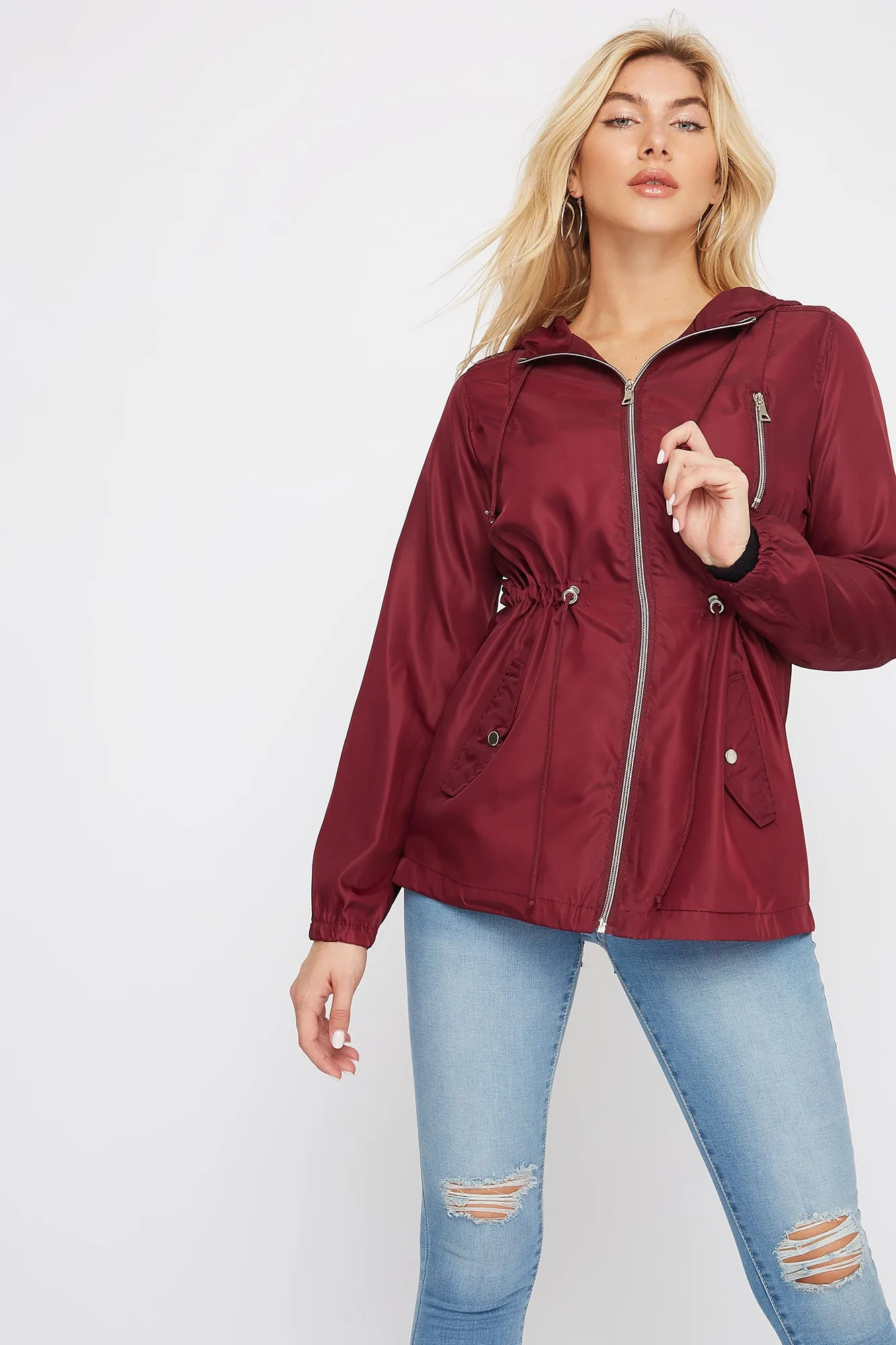 Anorak Zip-Up Hooded Windbreaker