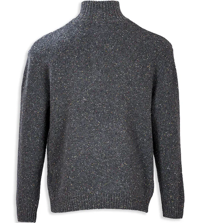 Aran Wool Zip Neck Sweater