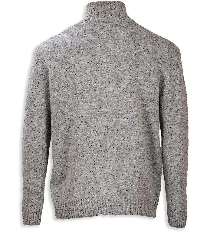 Aran Wool Zip Neck Sweater