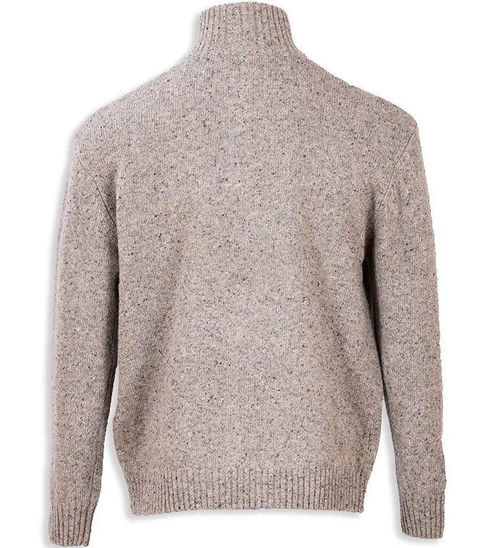 Aran Wool Zip Neck Sweater