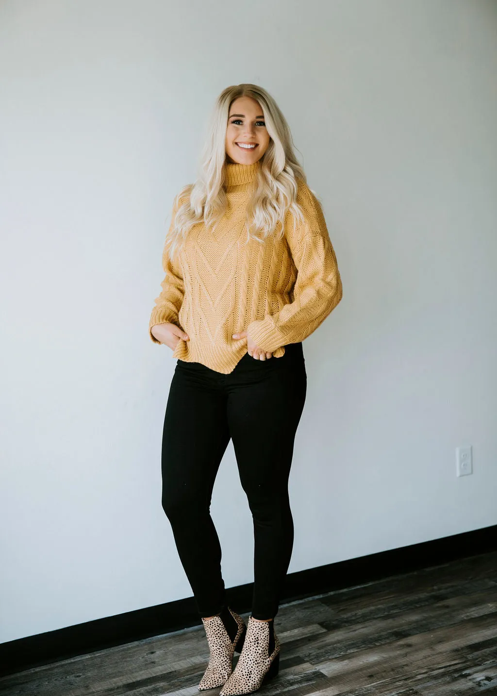 Aubree Cable Knit Turtleneck Sweater FINAL SALE