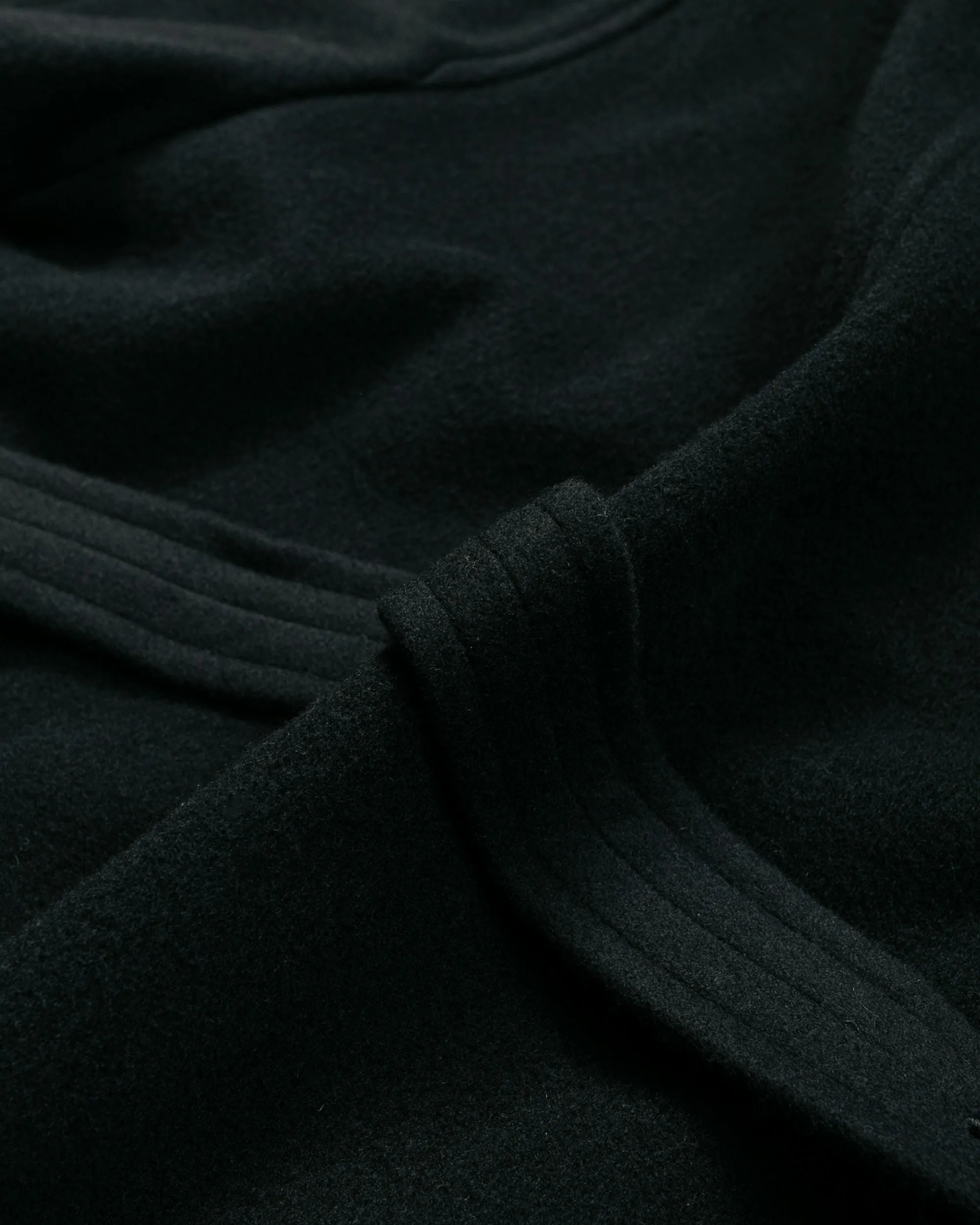 Auralee Cashmere Wool Mosser Soutien Collar Coat Black