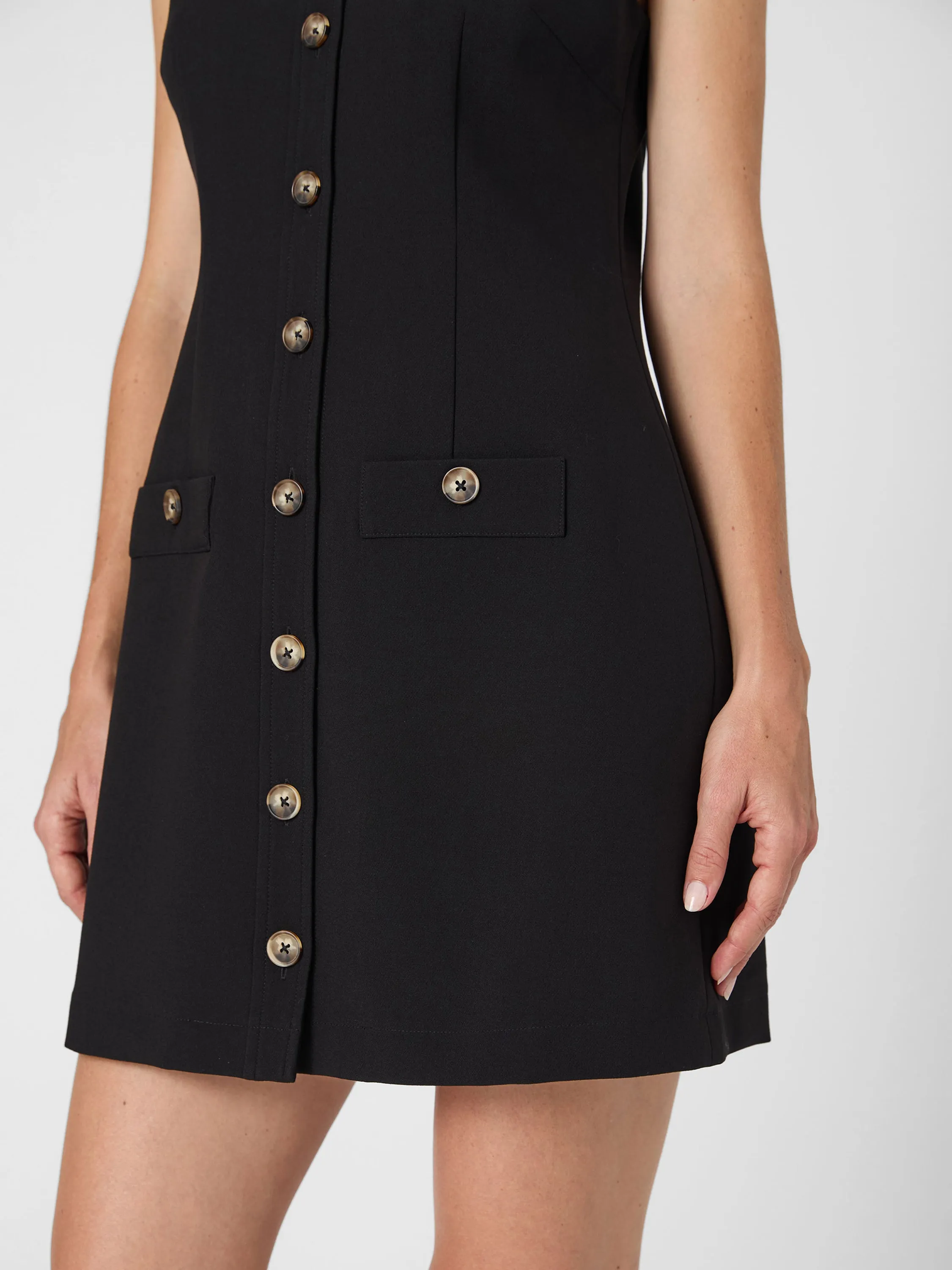 Azra Twill Sleeveless Button Down Dress