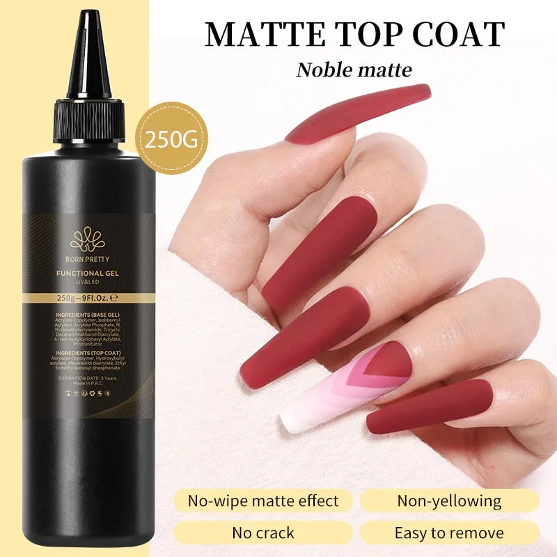 Base Gel Super Top Coat 250g Matte Top Coat Gel Polish Soak Off UV LED Gel Varnish Functional Gel Nail Salon