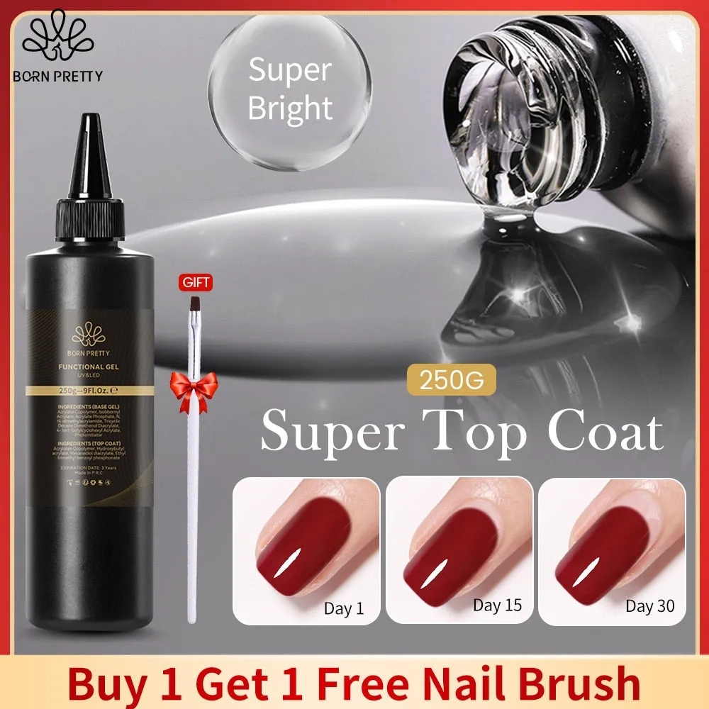 Base Gel Super Top Coat 250g Matte Top Coat Gel Polish Soak Off UV LED Gel Varnish Functional Gel Nail Salon