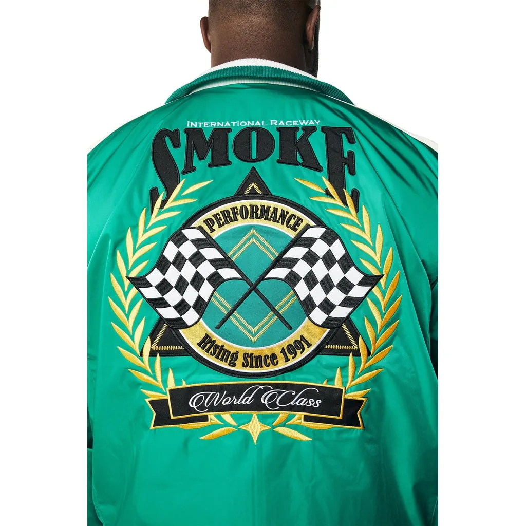 Big and Tall - Euro Racing Windbreaker Jacket - Hunter Green