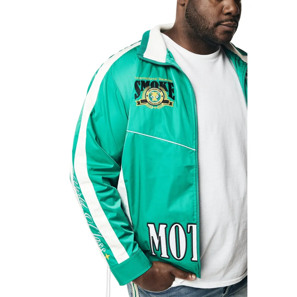 Big and Tall - Euro Racing Windbreaker Jacket - Hunter Green