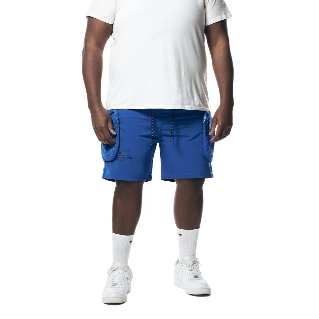 Big and Tall - Printed Utility Lounge Windbreaker Shorts - Royal