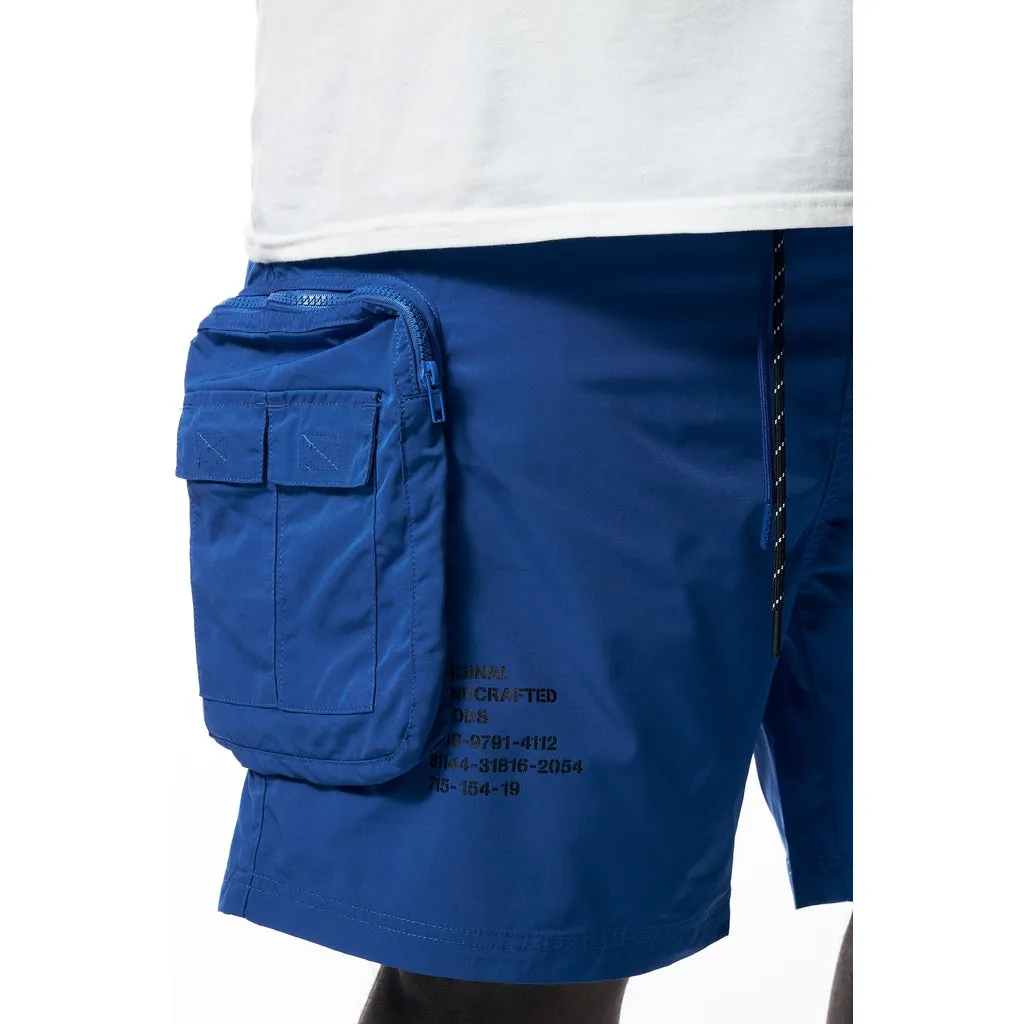 Big and Tall - Printed Utility Lounge Windbreaker Shorts - Royal