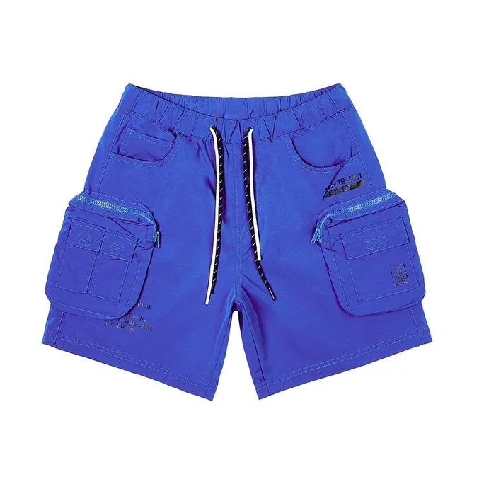 Big and Tall - Printed Utility Lounge Windbreaker Shorts - Royal