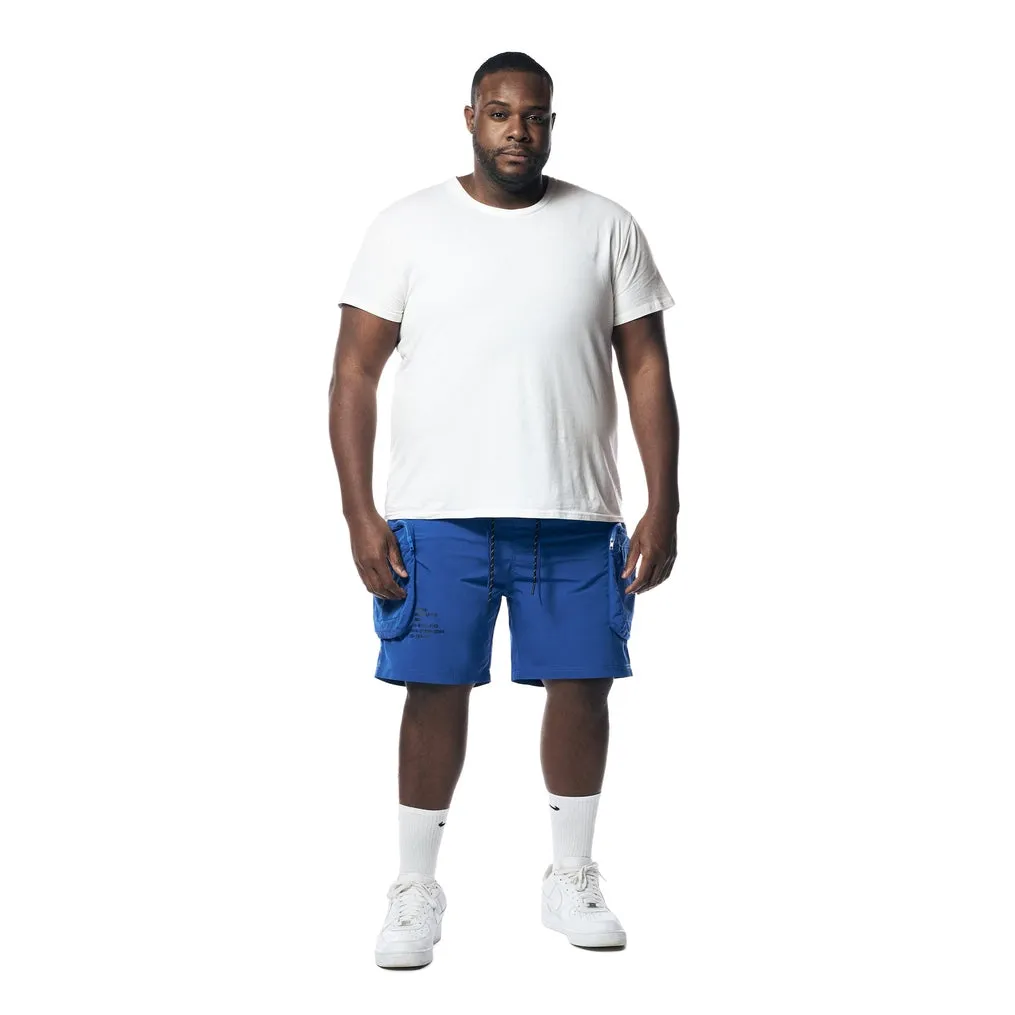 Big and Tall - Printed Utility Lounge Windbreaker Shorts - Royal