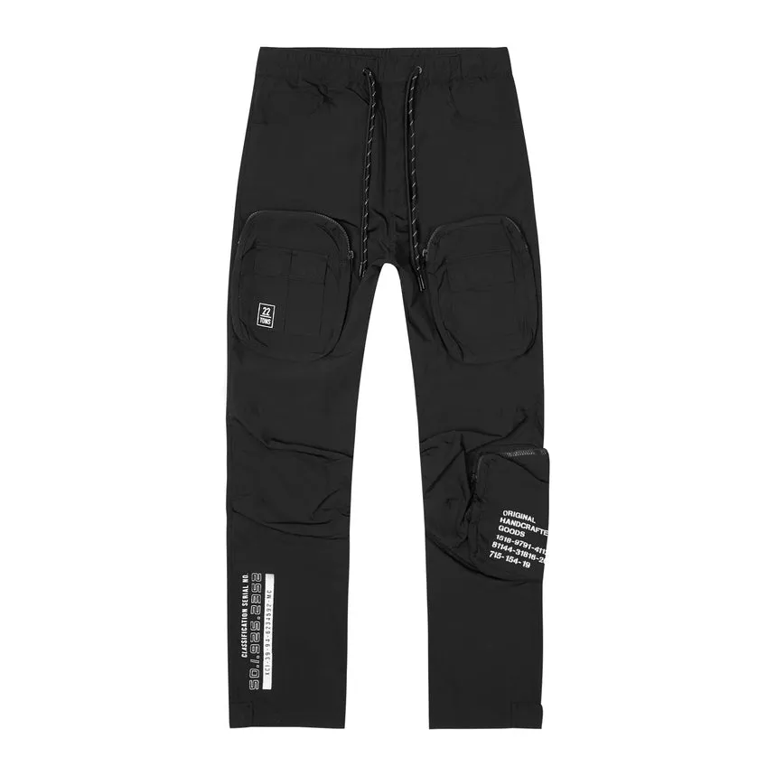 Big and Tall - Printed Utility Windbreaker Joggers - Black