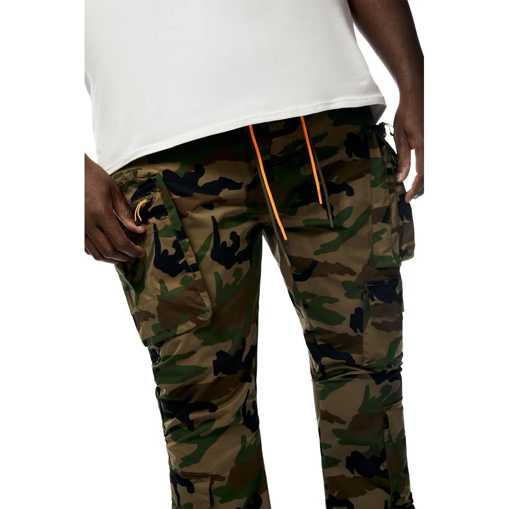 Big And Tall Stacked Windbreaker Utility Pants - Wood Camo