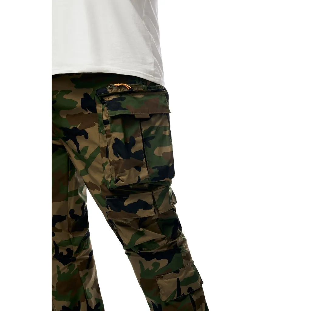 Big And Tall Stacked Windbreaker Utility Pants - Wood Camo