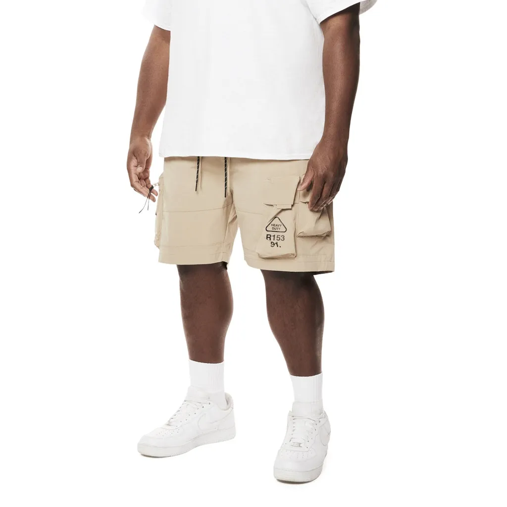 Big and Tall - Utility Windbreaker Cargo Shorts - Khaki