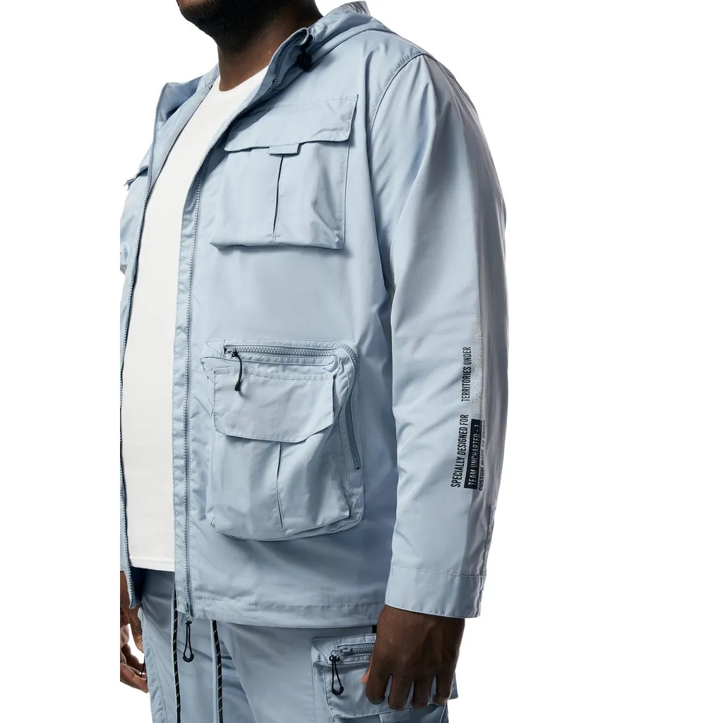 Big and Tall - Windbreaker Utility Jacket - Pale Blue