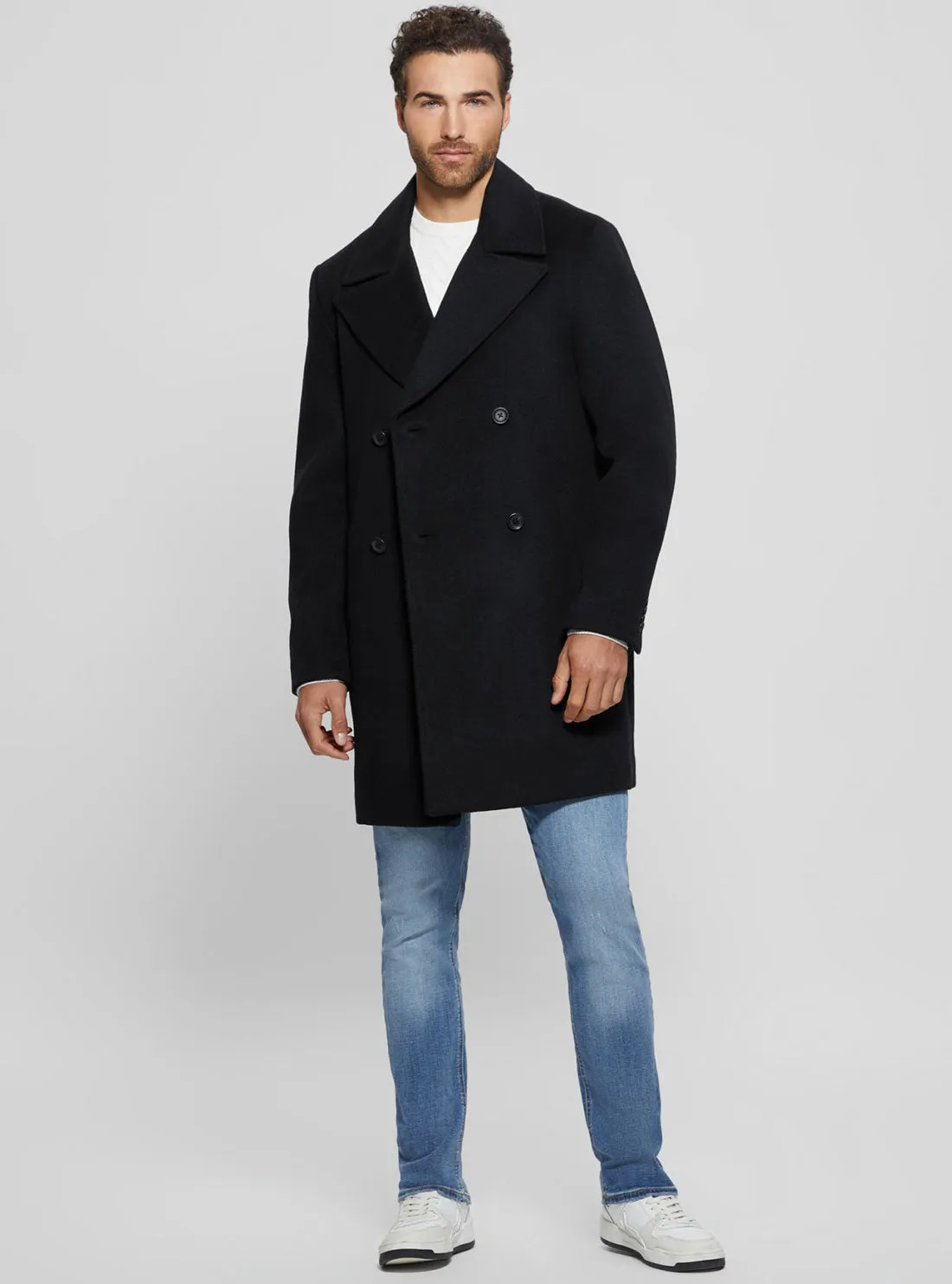 Black Bel Air Melton Wool Coat