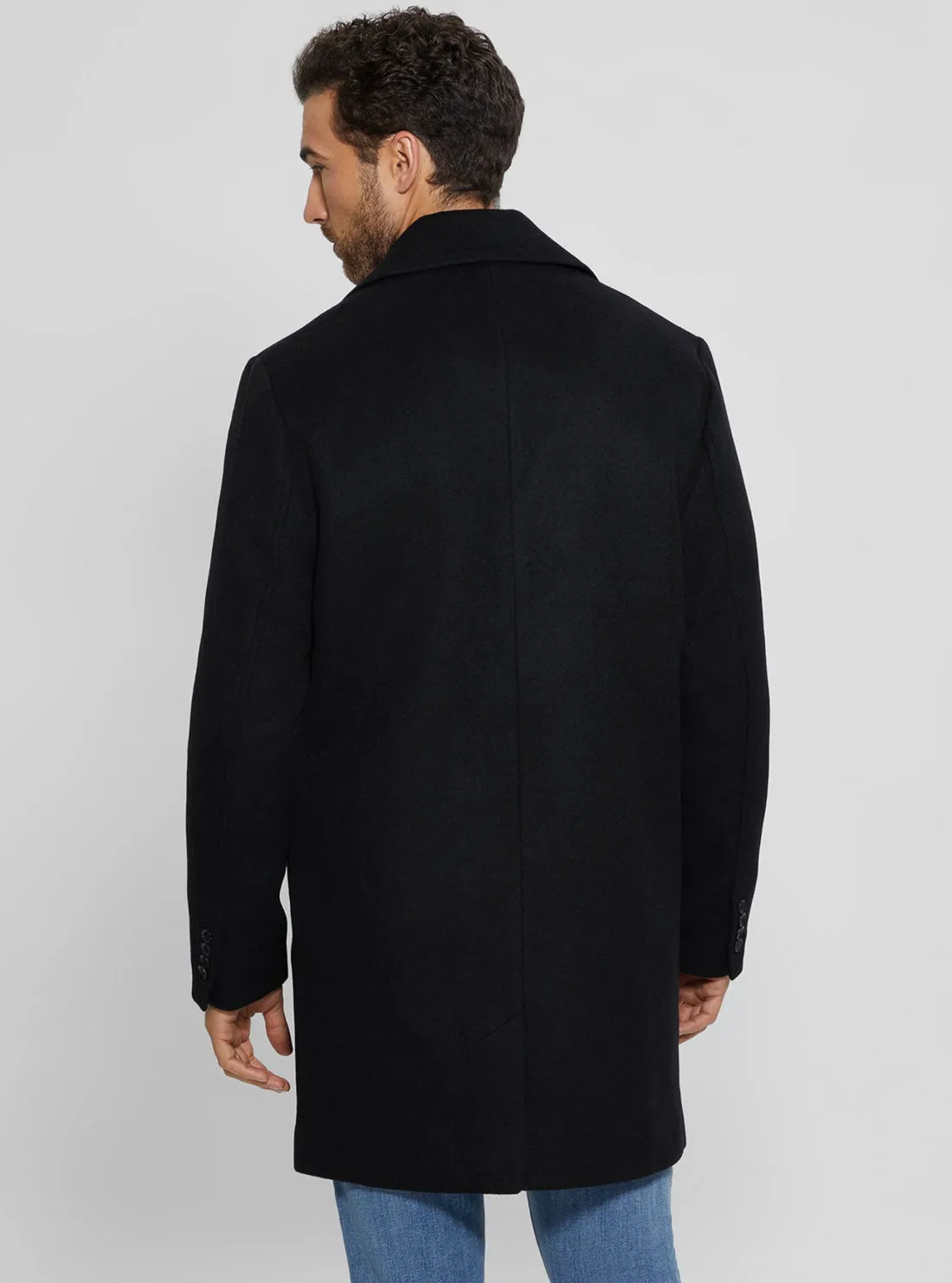 Black Bel Air Melton Wool Coat