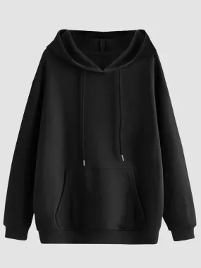 Black Solid Regular Hoodie