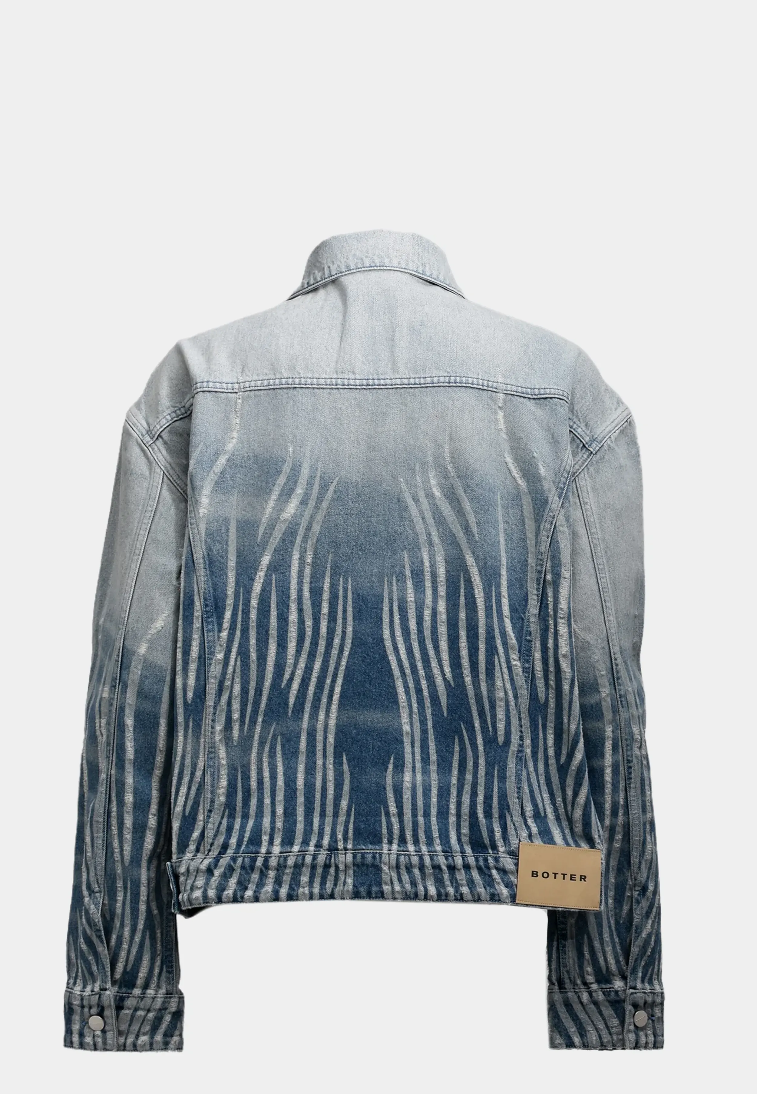 Botter Upside Down Denim Jacket Wash 1 Distressed Gradient