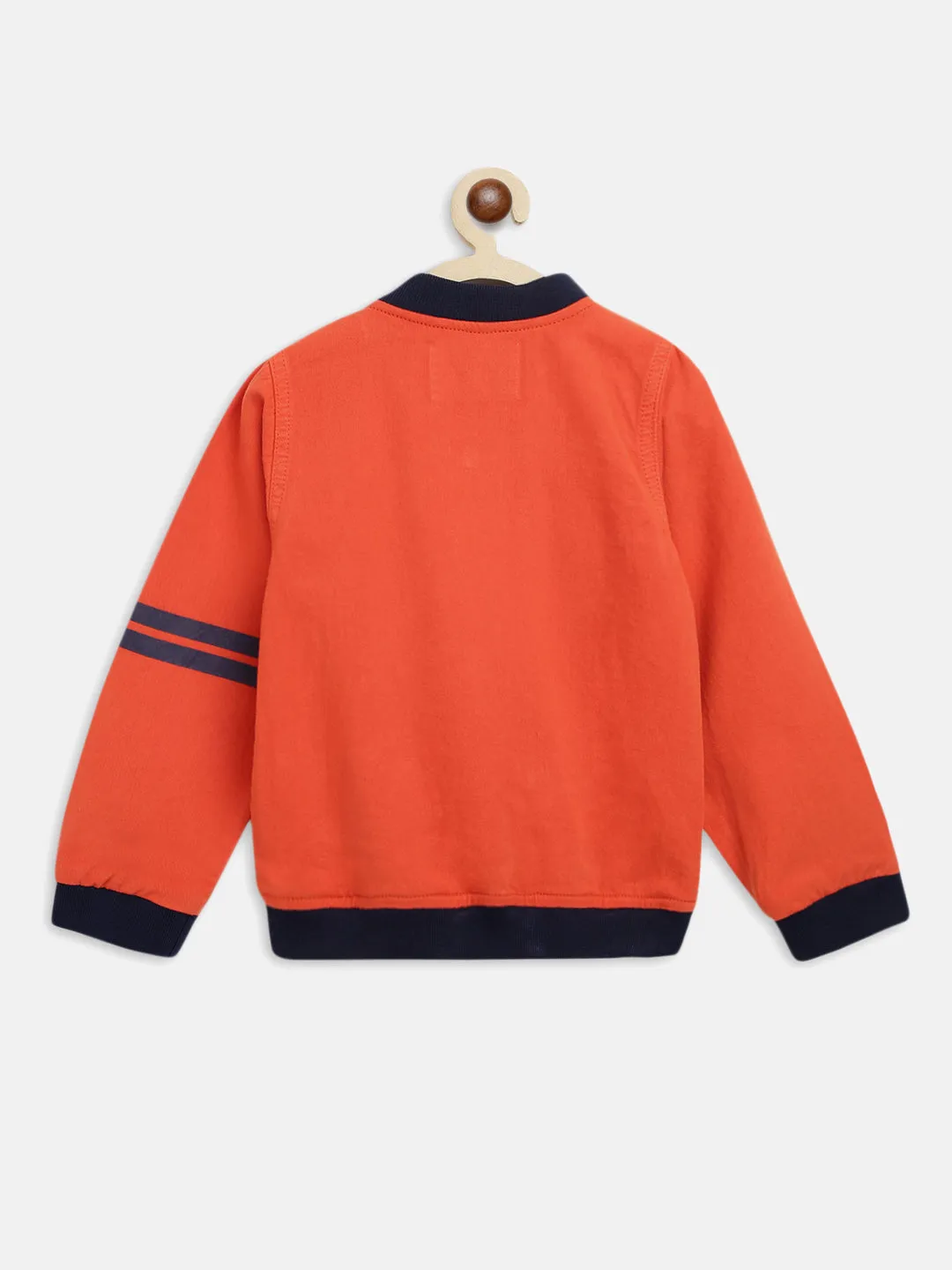 Boys Orange Front Pockets Jacket