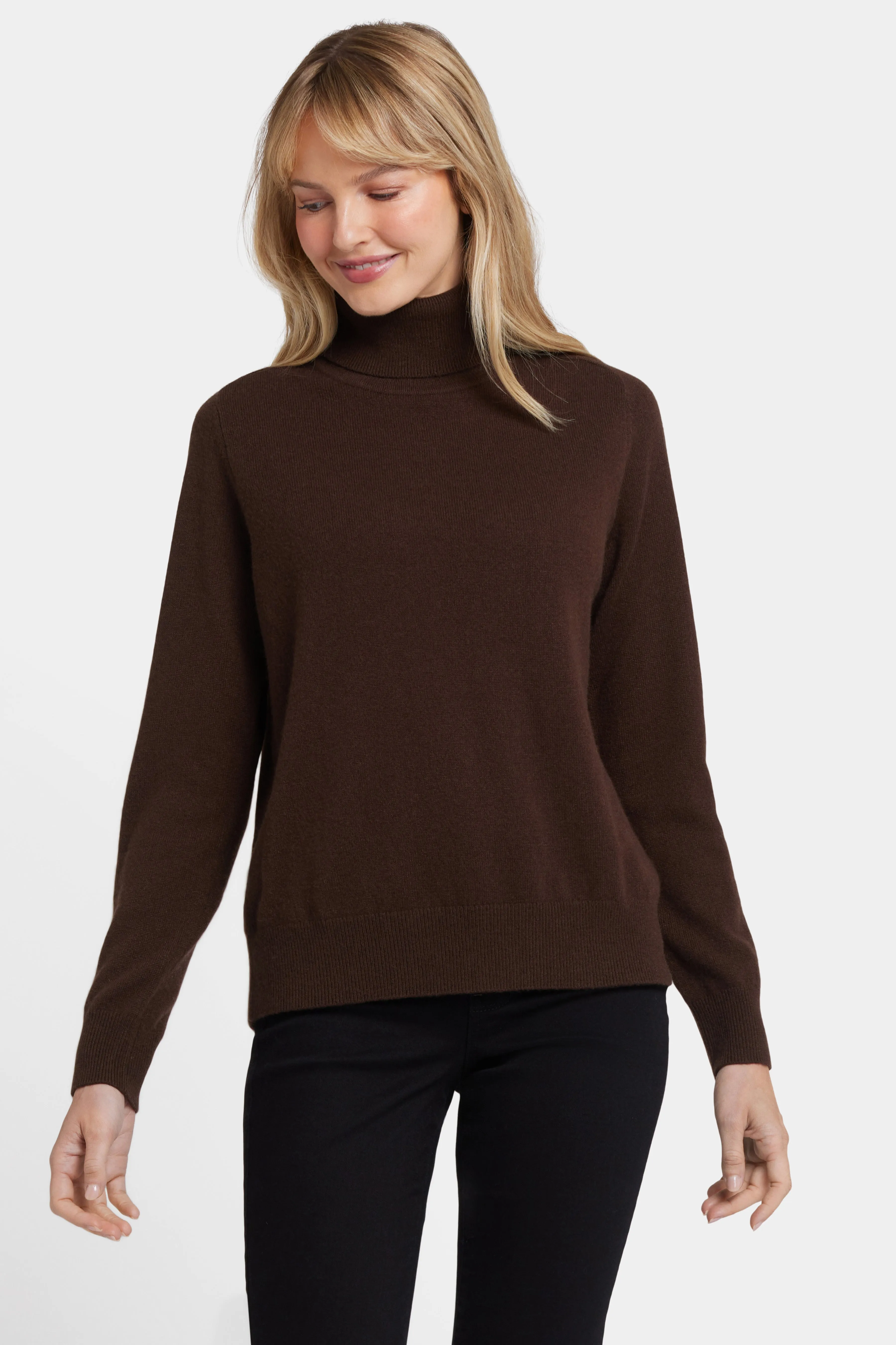 Cashmere Turtleneck Sweater - Brown