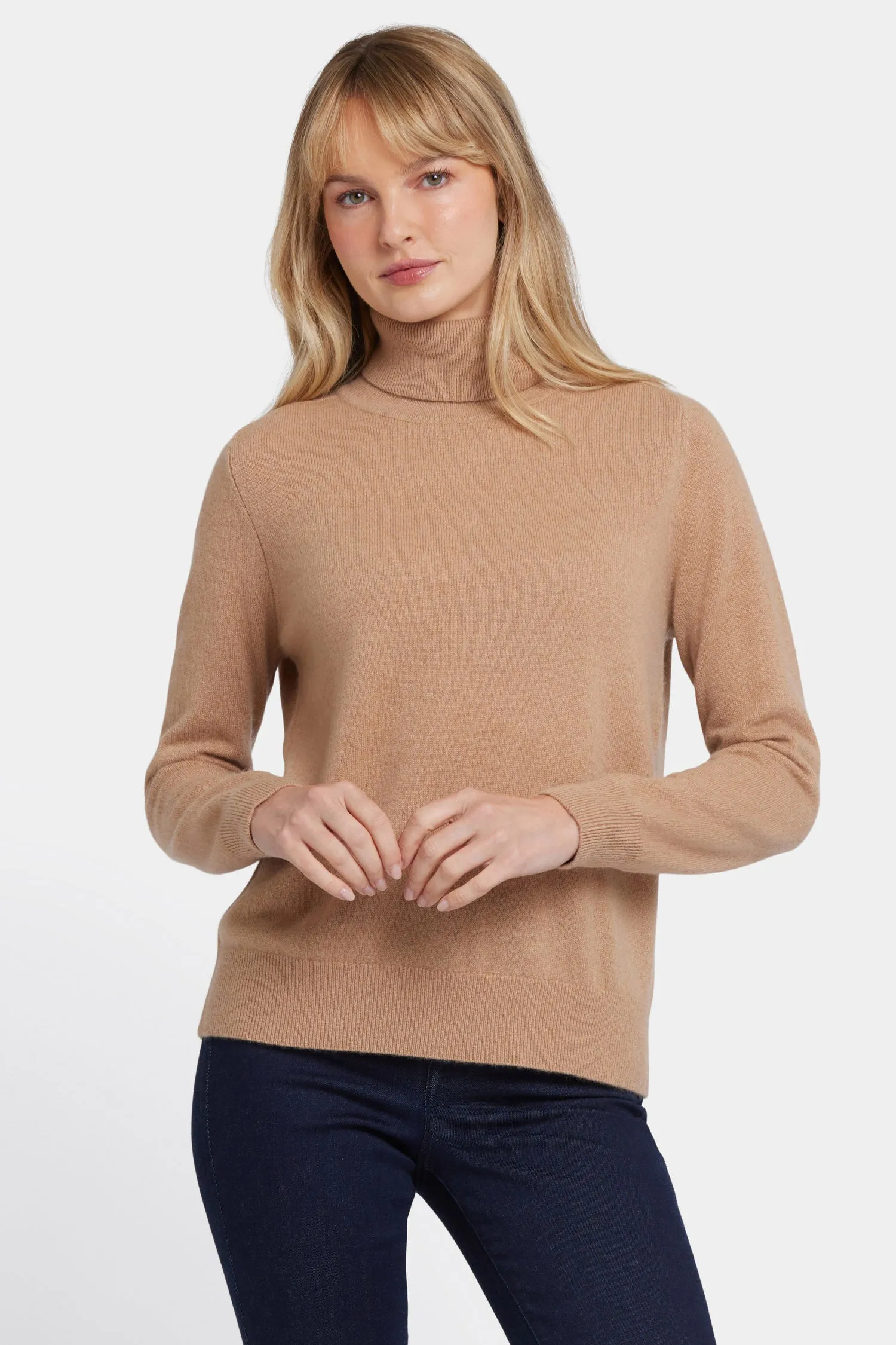 Cashmere Turtleneck Sweater - Tan