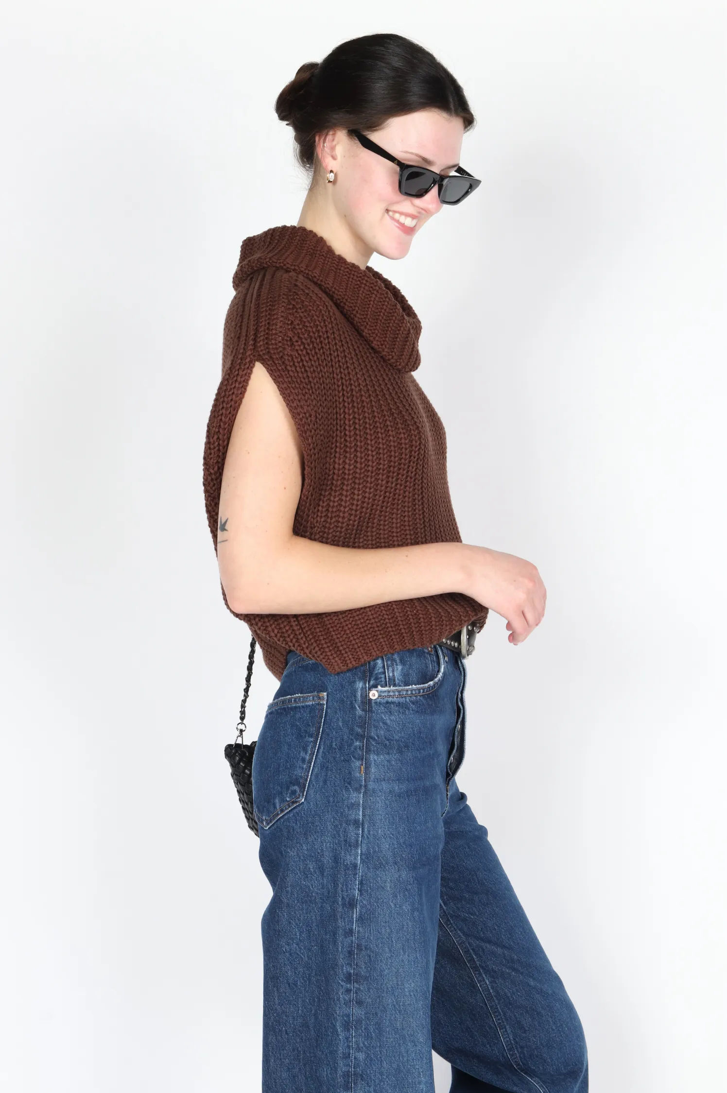 Cate Sleeveless Turtleneck Sweater