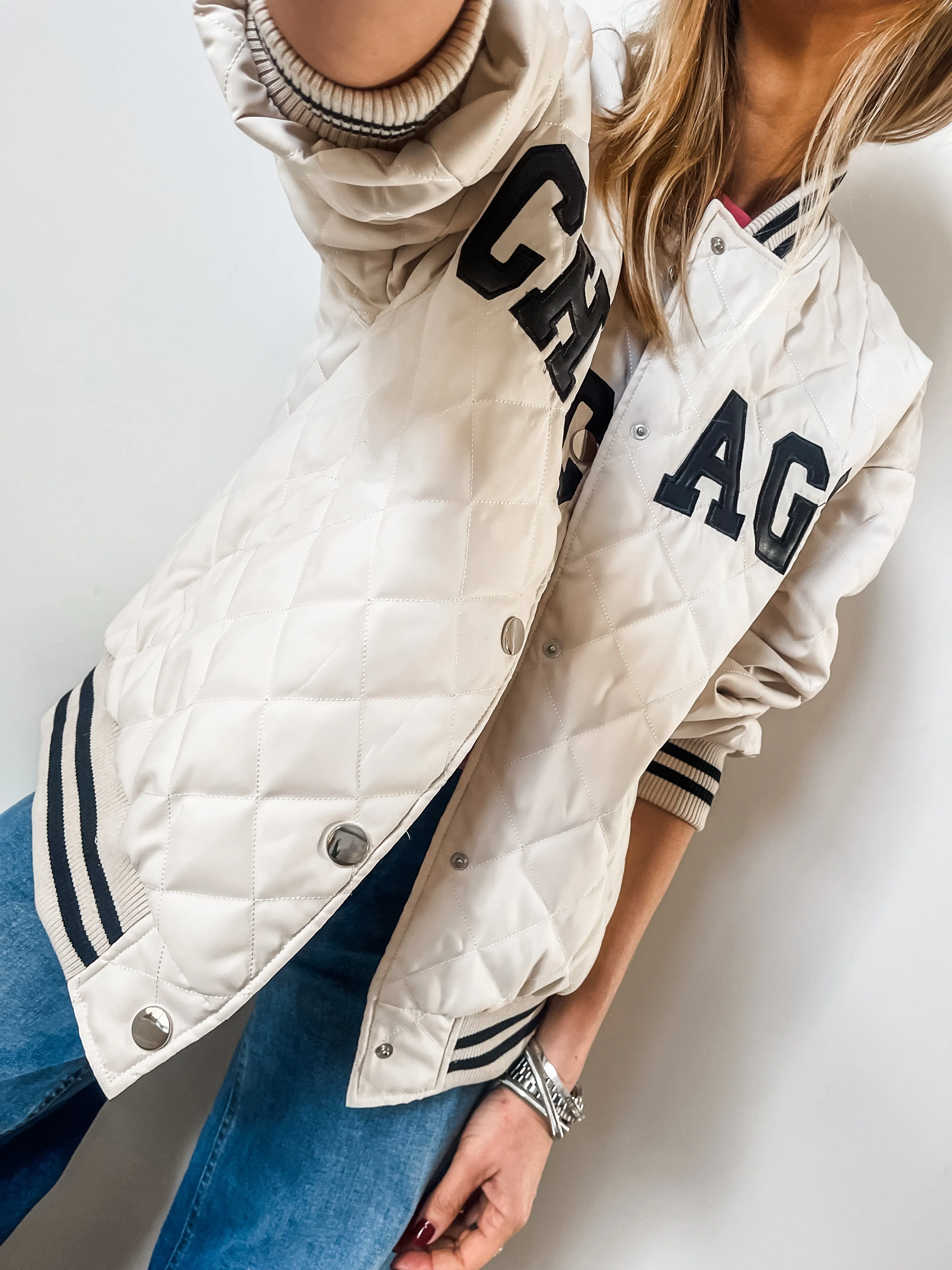 Chicago Quilted Bomber Jacket