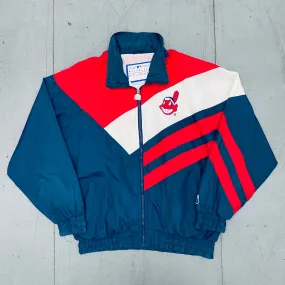 Cleveland Indians: 1990's Logo 7 Reverse Spellout Fullzip Windbreaker (L)