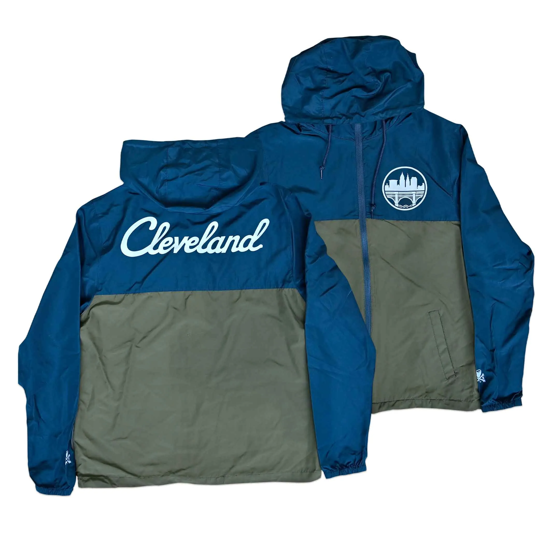 Cleveland Skyline Seal Windbreaker - Navy/Army Green