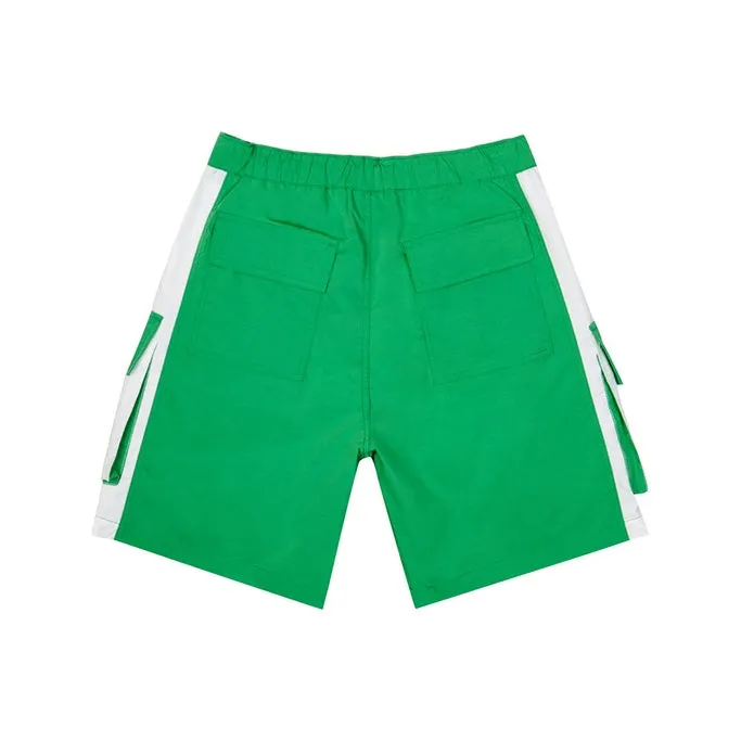 Color block Utility Windbreaker Shorts - Green Grass