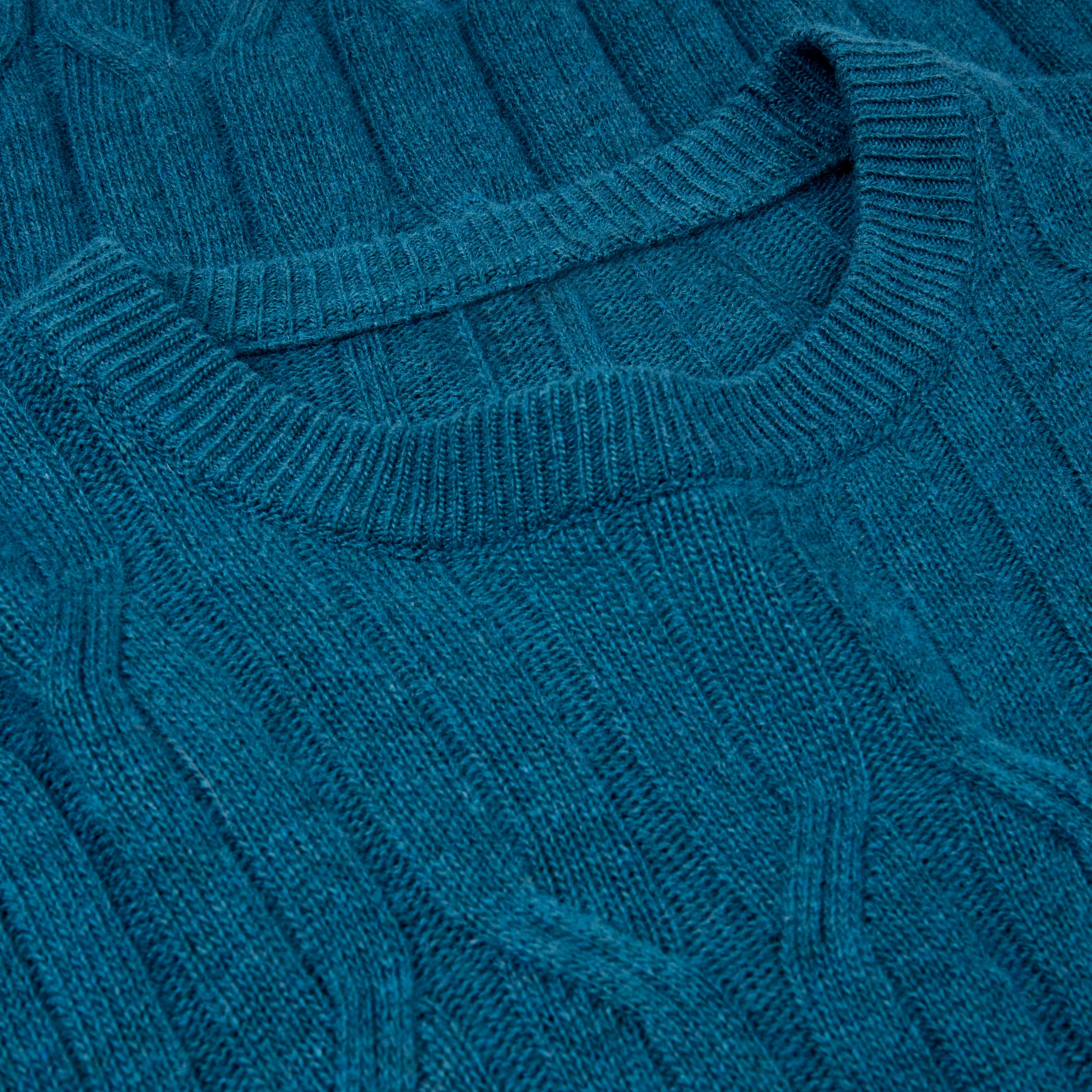 Crew Neck Cable Jacquard Sweater