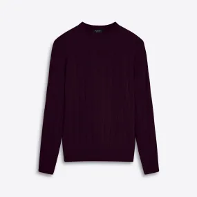 Crew Neck Cable Jacquard Sweater