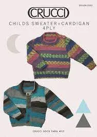 Crucci Childs Sweater   Cardigan Knitting Pattern #2205