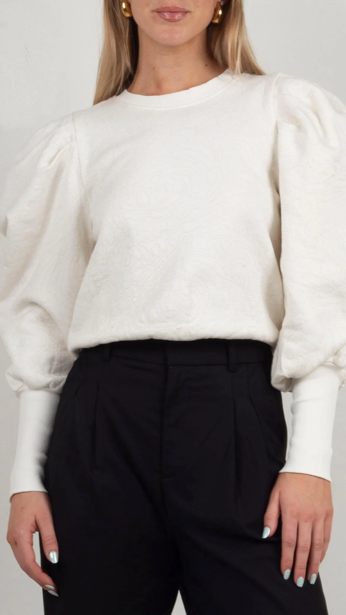 Dayna Quilted Sweatshirt - Ivory