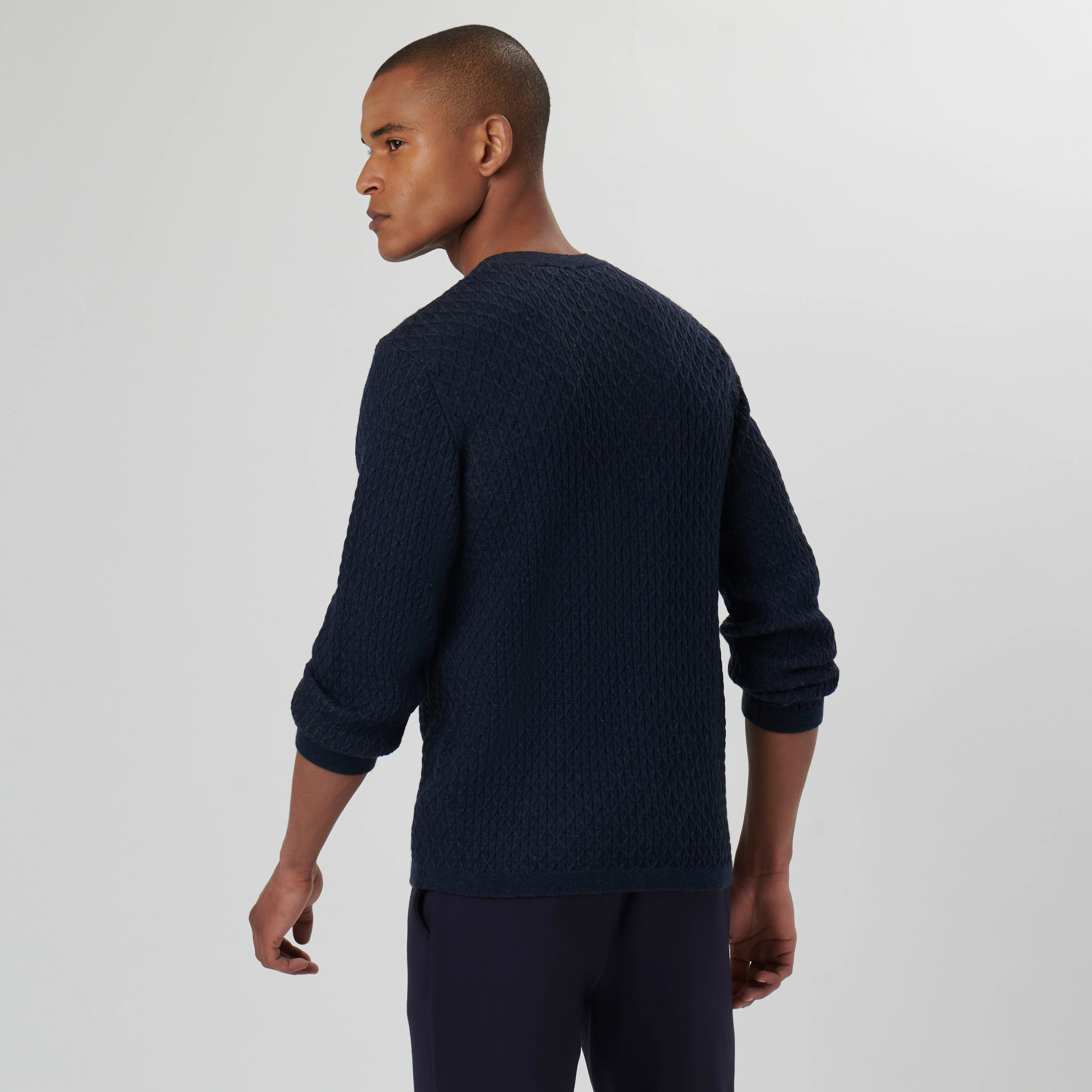 Diamond Stitch Crew Neck Sweater