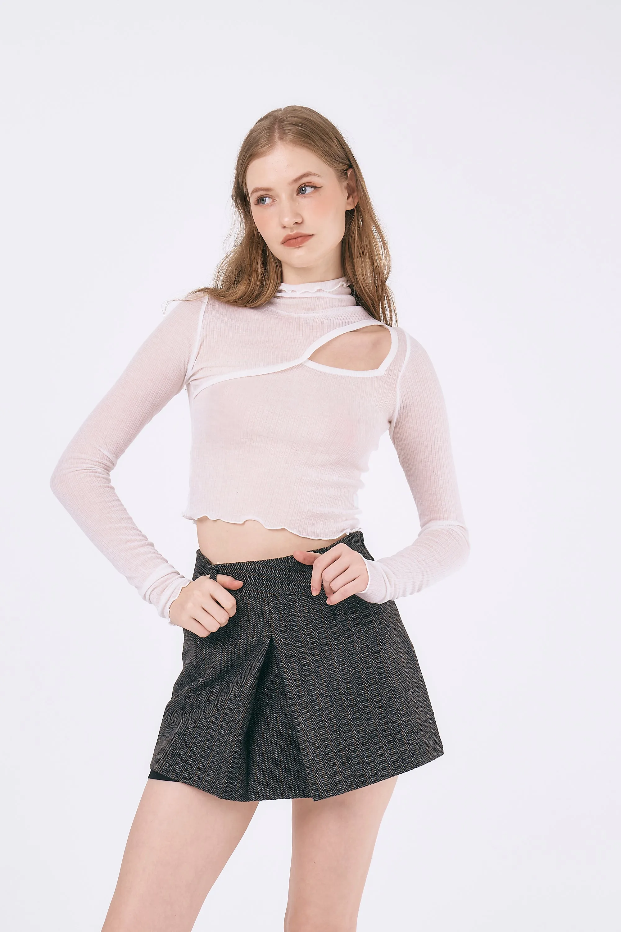 Eliana Cut-out Turtleneck Top