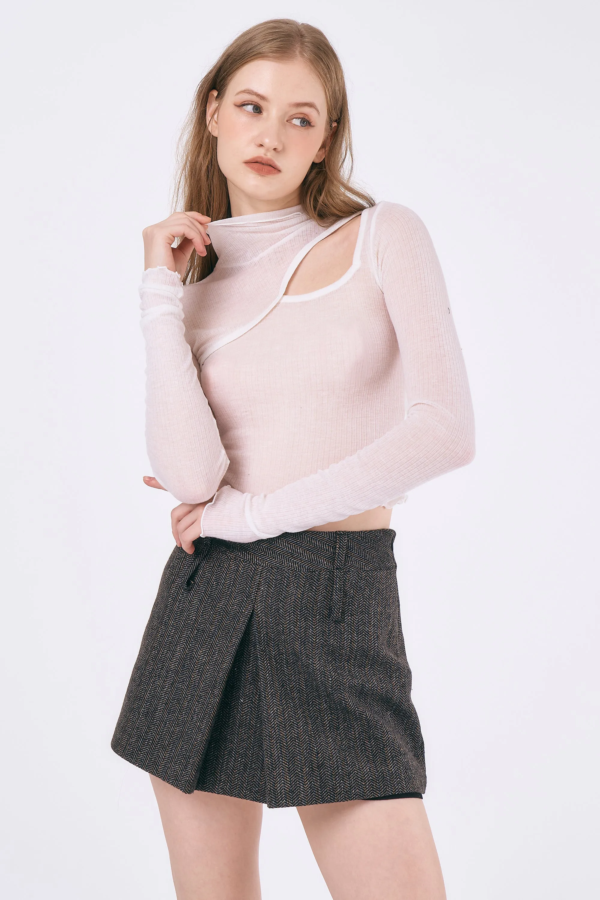 Eliana Cut-out Turtleneck Top