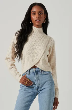 Ember Wrap Front Turtleneck Sweater