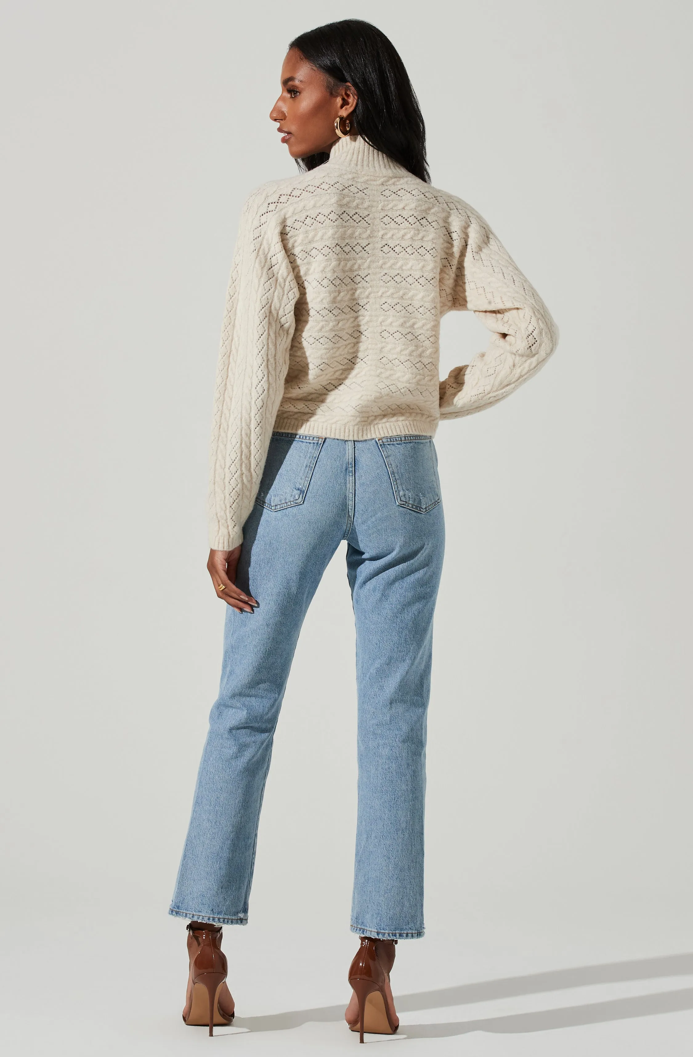 Ember Wrap Front Turtleneck Sweater