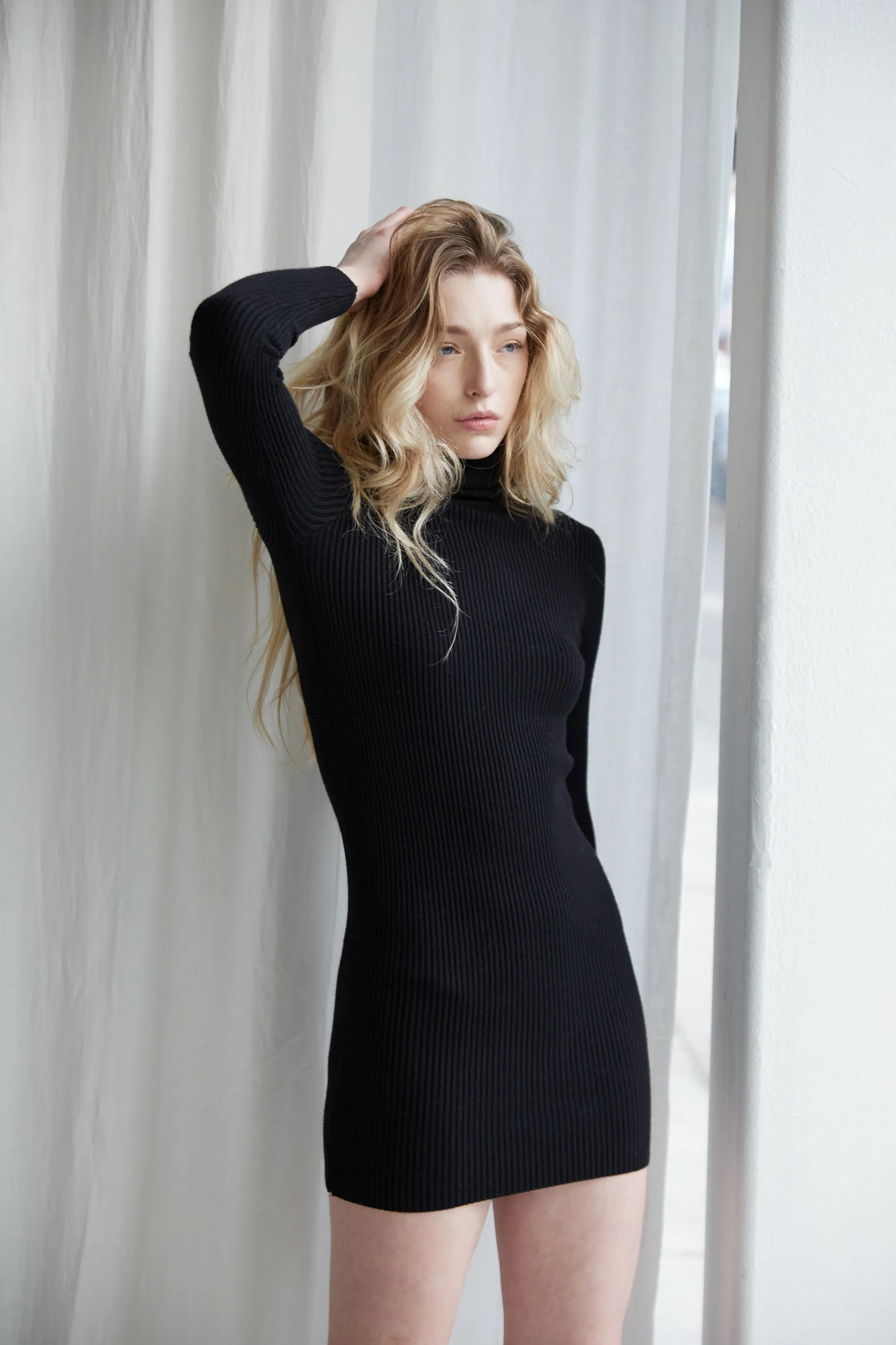 FITTED TURTLENECK DRESS