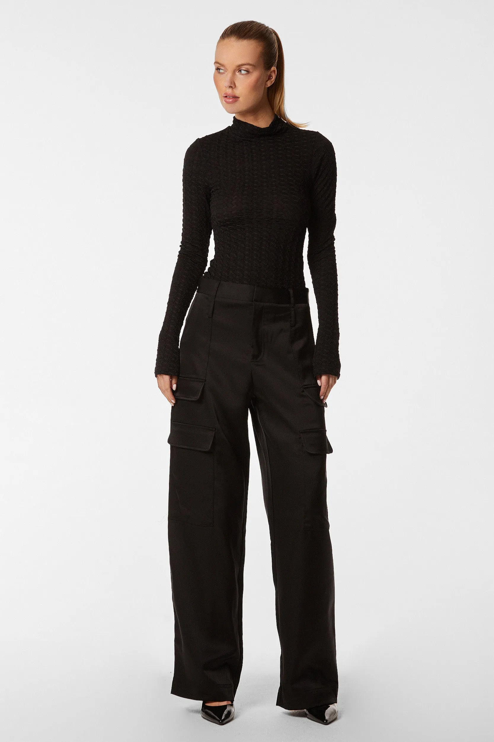 Florence Sheer Turtleneck - Black