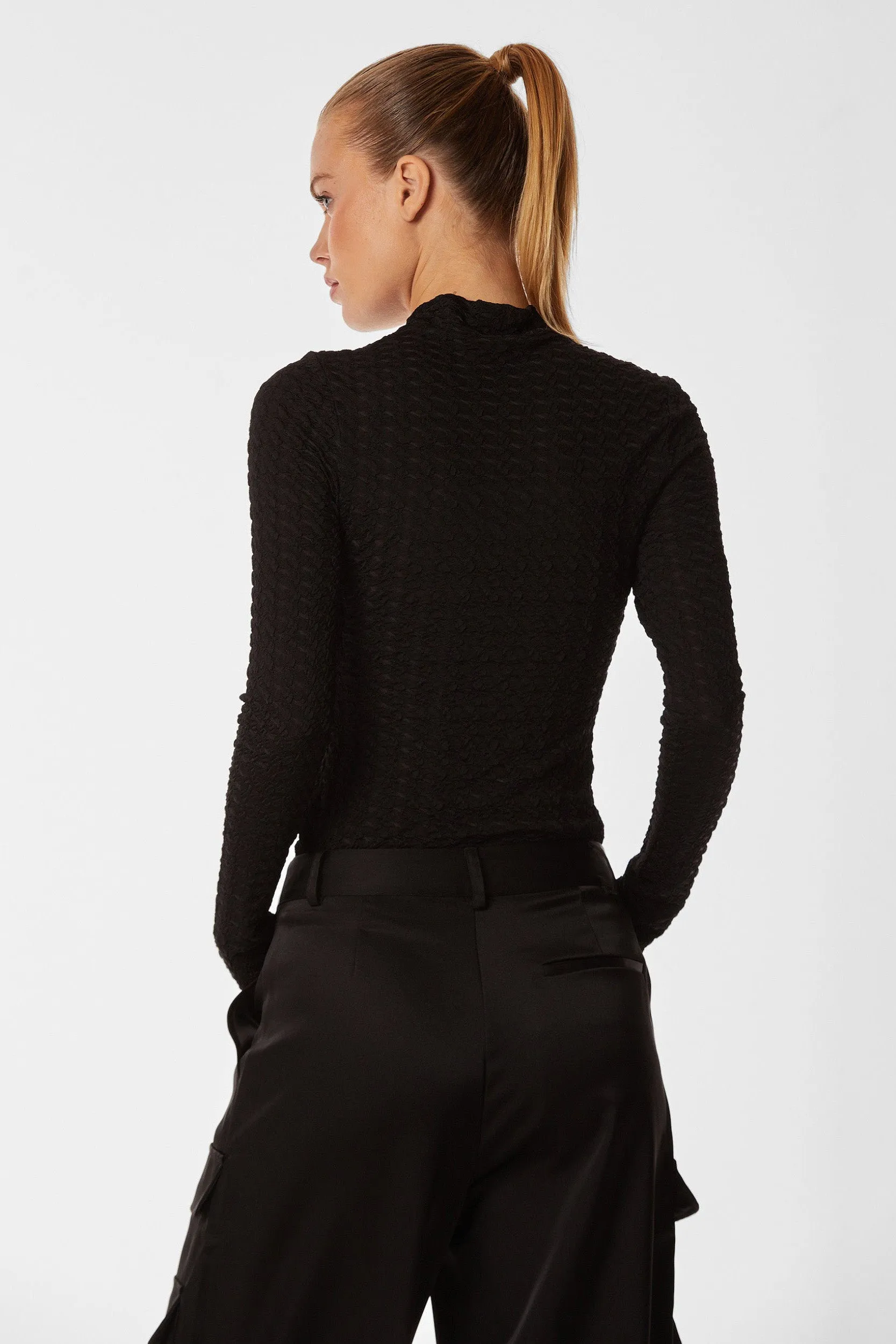 Florence Sheer Turtleneck - Black