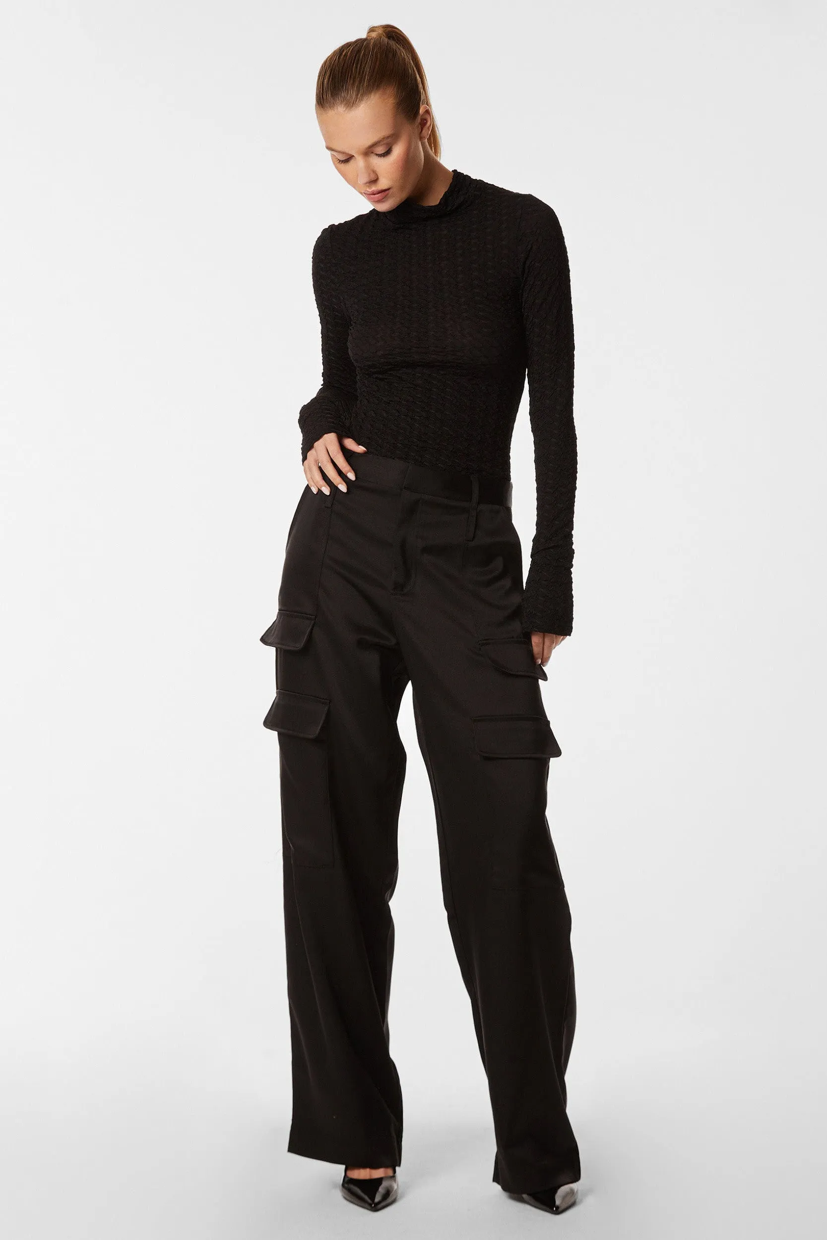 Florence Sheer Turtleneck - Black