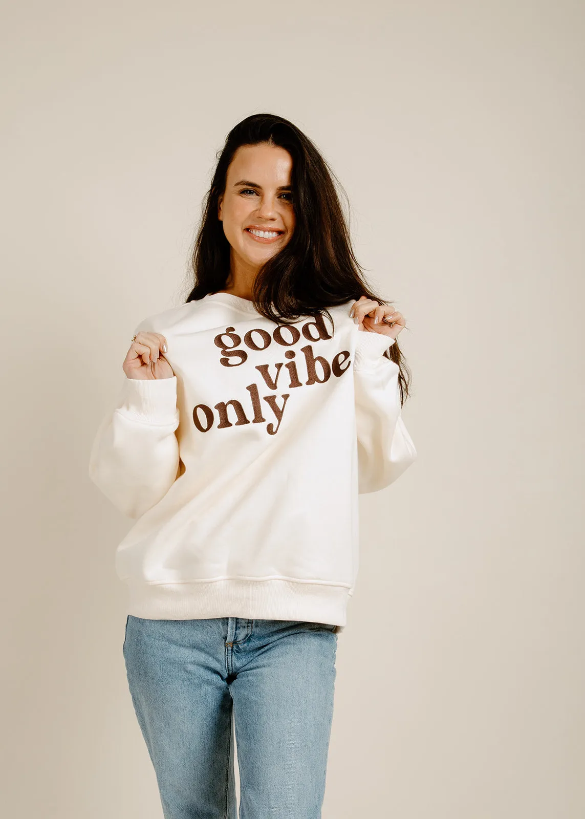 Good Vibes Sweatshirt - Cream