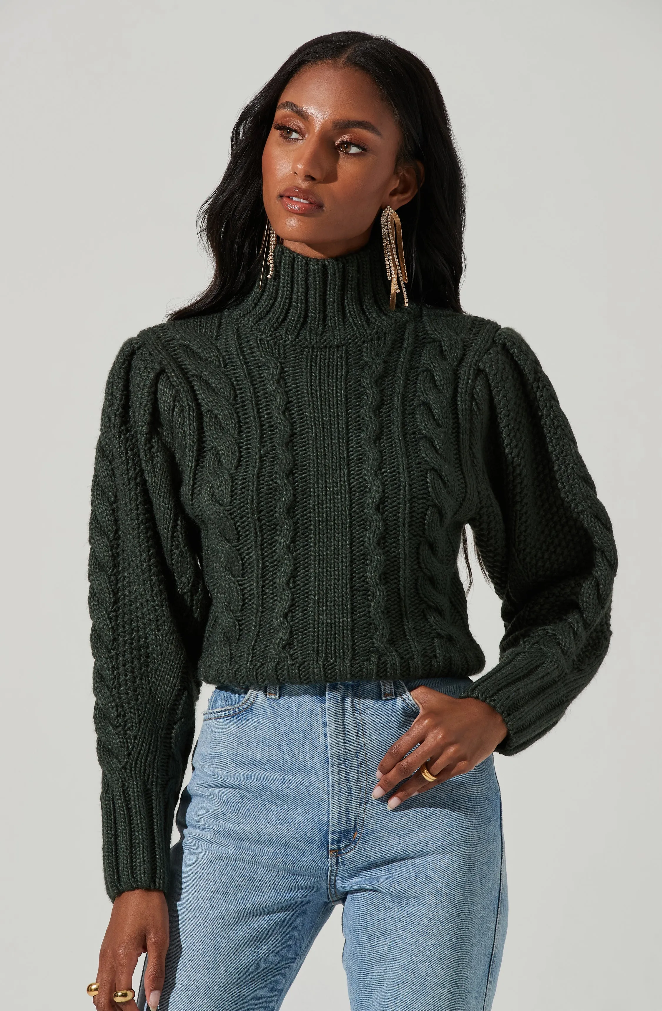 Haisley Cable Knit Turtleneck Sweater