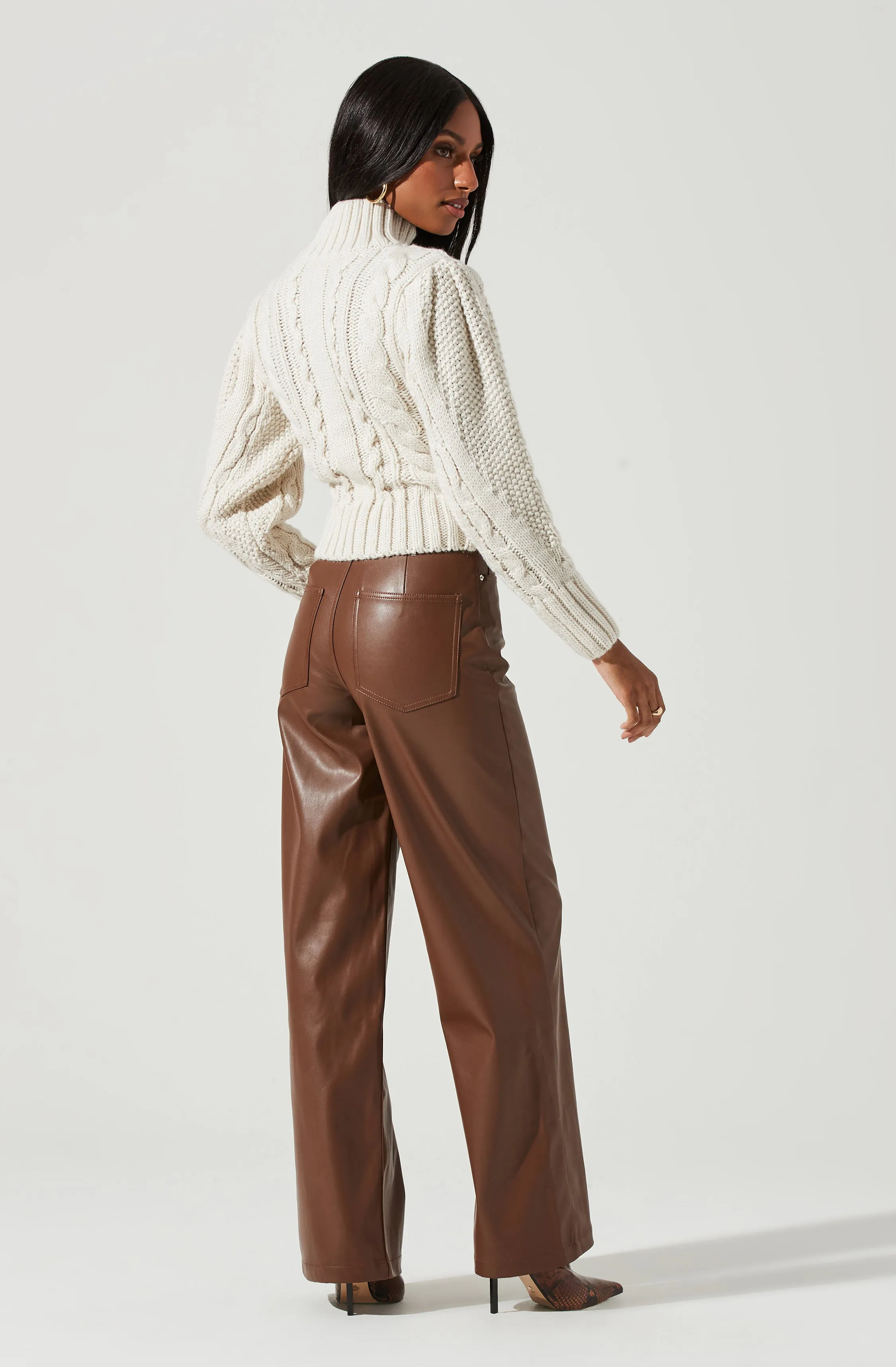 Haisley Cable Knit Turtleneck Sweater