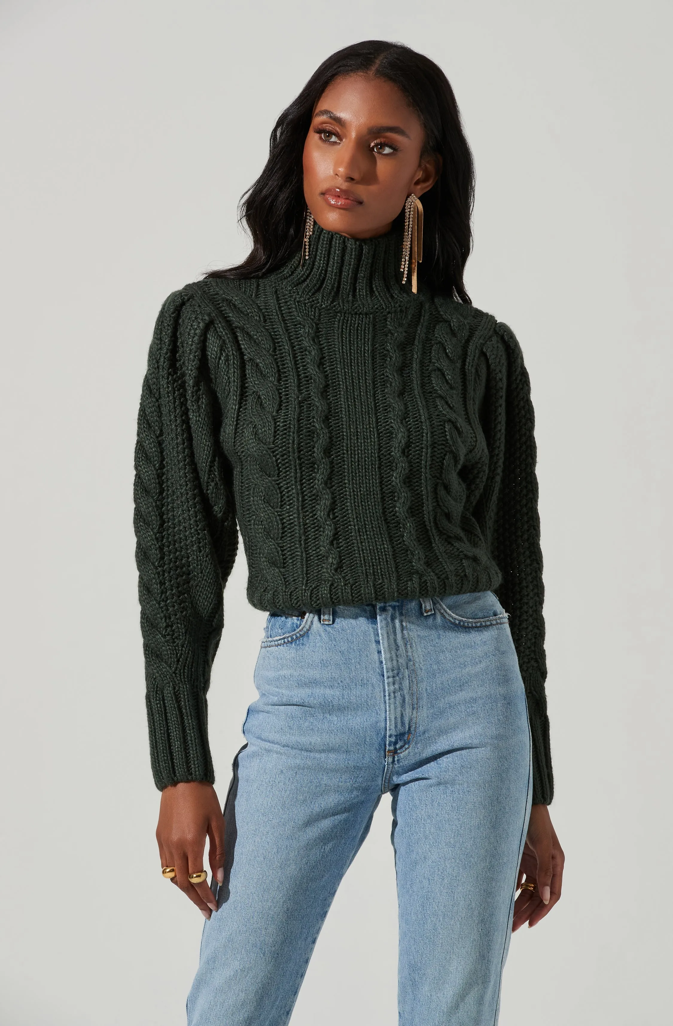 Haisley Cable Knit Turtleneck Sweater